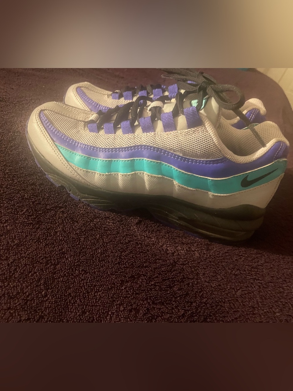 Nike Air Max 95 Sneakers in Gray with Teal & Purple